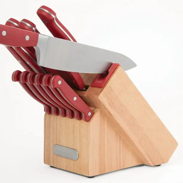 Farberware EdgeKeeper 14-Piece Forged Triple Rivet Kitchen Knife Block Set knives set knife set