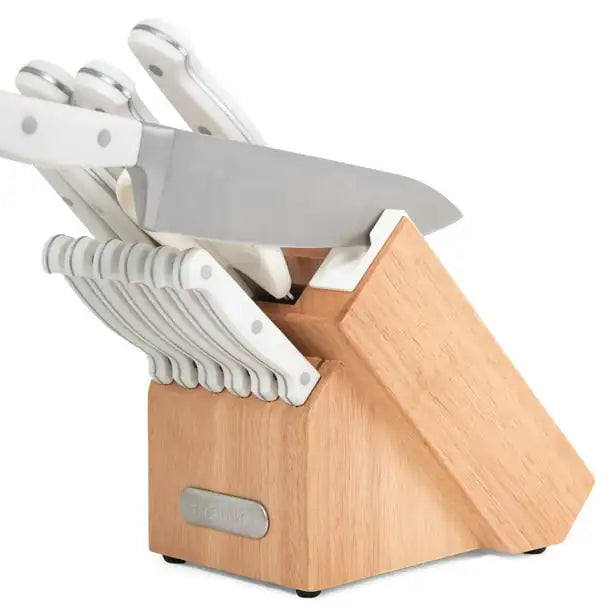 Farberware EdgeKeeper 14-Piece Forged Triple Rivet Kitchen Knife Block Set knives set knife set