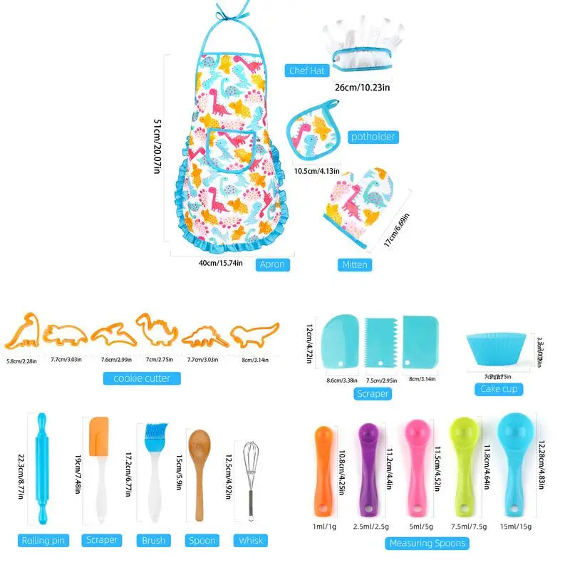 Kids Baking Set Chef Dress Up Kitchen Role Play Toys With Chef Aprons Hat Chef Cooking And Baking Pretend Play Set For Toddler - Don't Know What To Gift