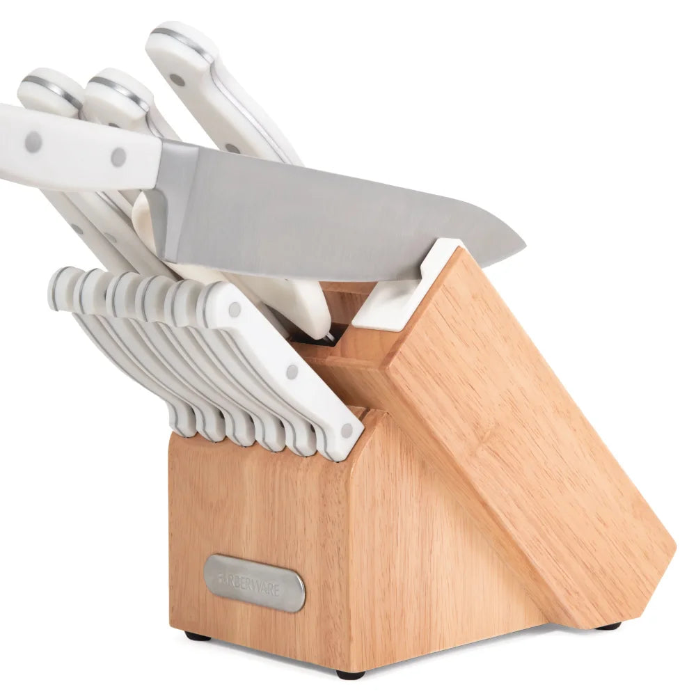 Farberware EdgeKeeper 14-Piece Forged Triple Rivet Kitchen Knife Block Set knives set knife set