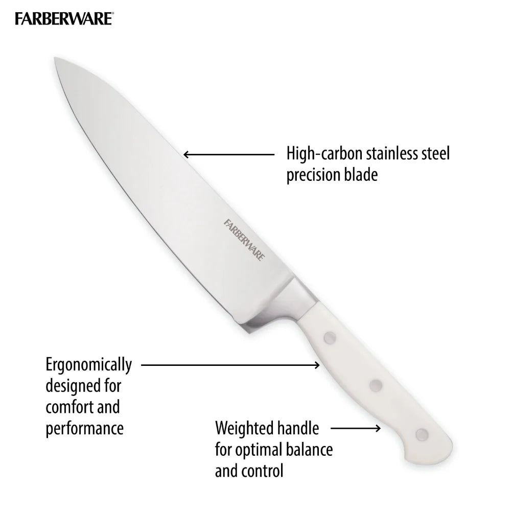 Farberware EdgeKeeper 14-Piece Forged Triple Rivet Kitchen Knife Block Set knives set knife set