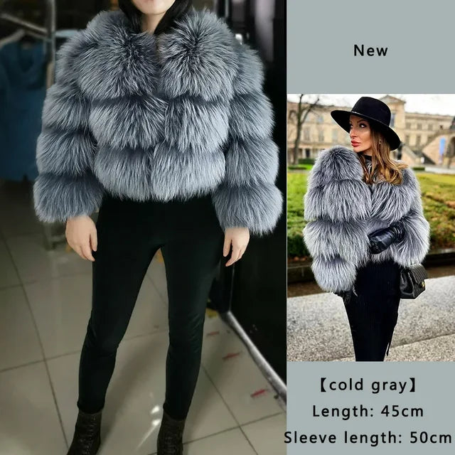 MAOMAOKONG Super Hot Winter Women Luxury Thick Real Raccoon Fur Coat 100% Natural Fox Fur Jacket Plus Size Jackets Female Vest