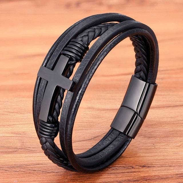 Clasp Stitching Men's Leather Bracelet - Don't Know What To Gift