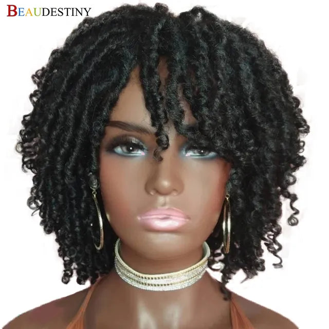 Braided Wigs For Women Synthetic Wig Ombre Braided Dreadlock Wig Black Brown Red African Faux Locs Crochet Twist Hair Short Wigs - Don't Know What To Gift