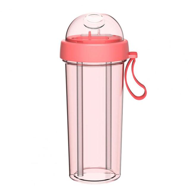 Drinking Cup Double Straw Water Bottle - Don't Know What To Gift