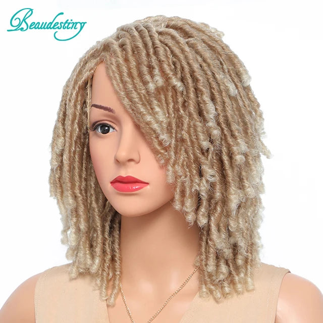 Braided Wigs For Women Synthetic Wig Ombre Braided Dreadlock Wig Black Brown Red African Faux Locs Crochet Twist Hair Short Wigs - Don't Know What To Gift