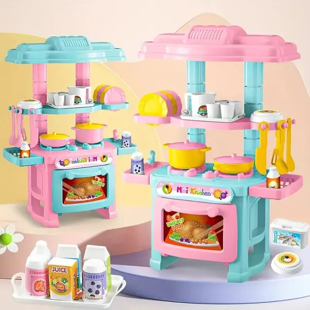 Play House Kitchen Toy Set Simulation Mini Cooking Tableware Play House Toy