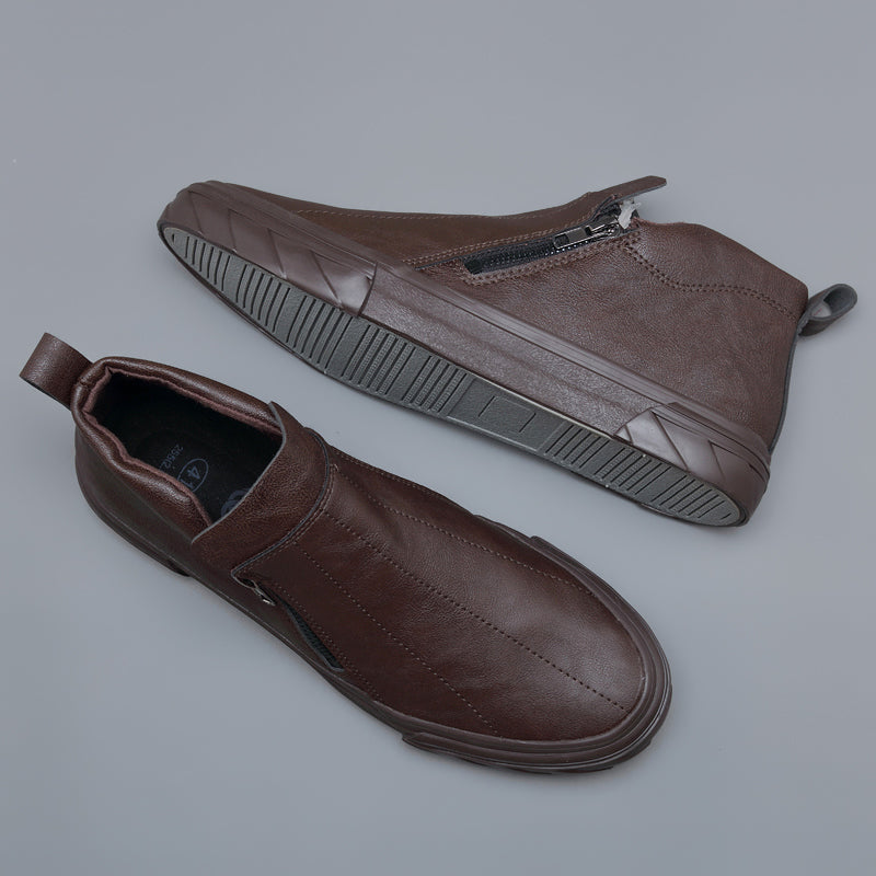 Men Vulcanized Leather Loafer Shoes - Don't Know What To Gift