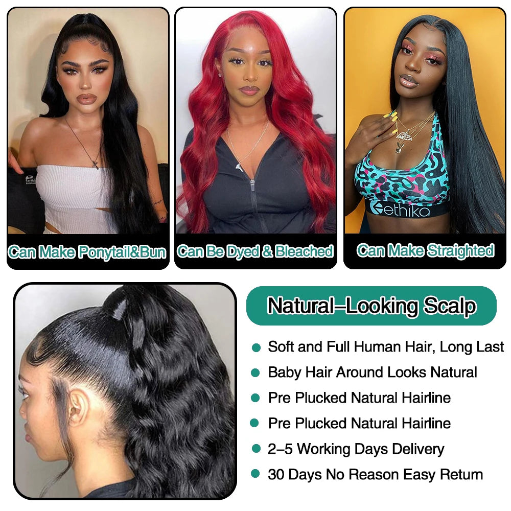 HD Transparent 360 Lace Frontal Wig 13x6 Body Wave Lace Front Human Hair Wigs For Women 32 34 Inch Brazilian 4x4 Closure Wig - Don't Know What To Gift