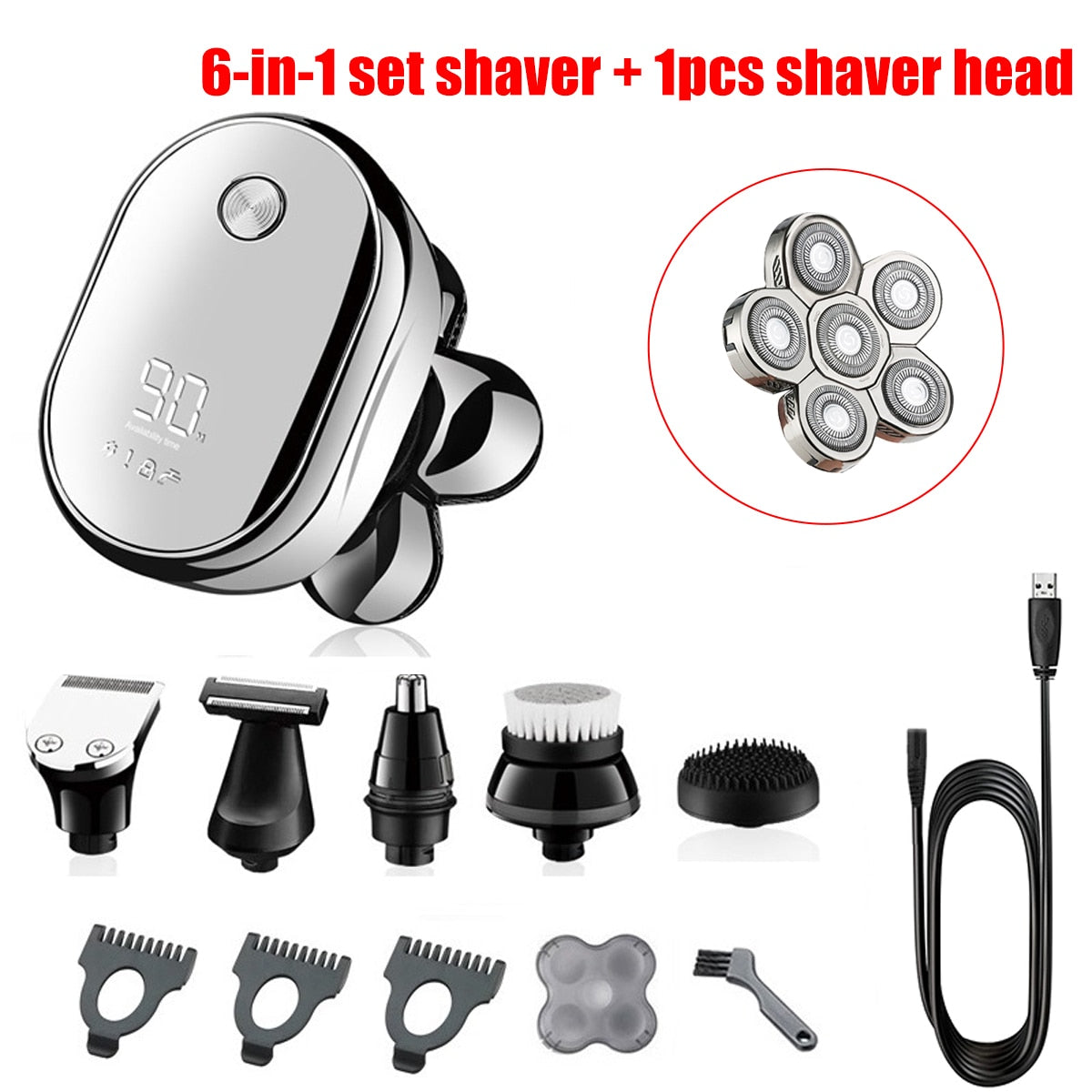 Men's Digital Display Rechargeable Shaver - Don't Know What To Gift