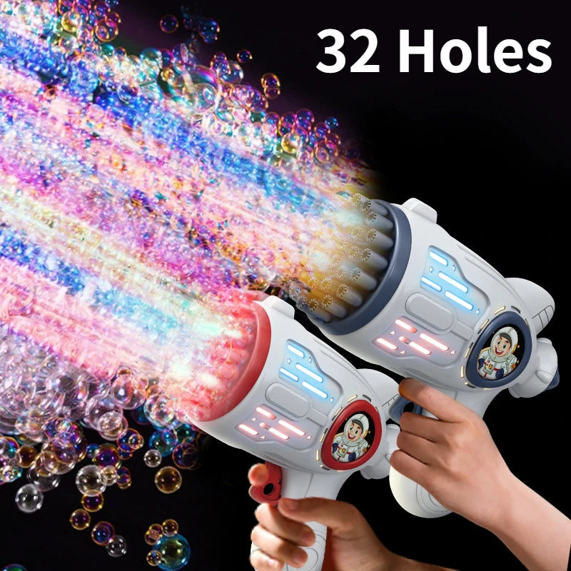 32 Holes Children Bubble Gun Toys LED Light Astronaut Shape Electric Automatic Soap Bubbles Machine for Kids Outdoor Toys Gifts - Don't Know What To Gift