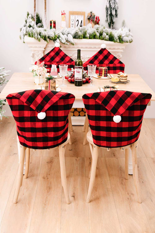 2-Pack Christmas Plaid Chair Covers - Don't Know What To Gift