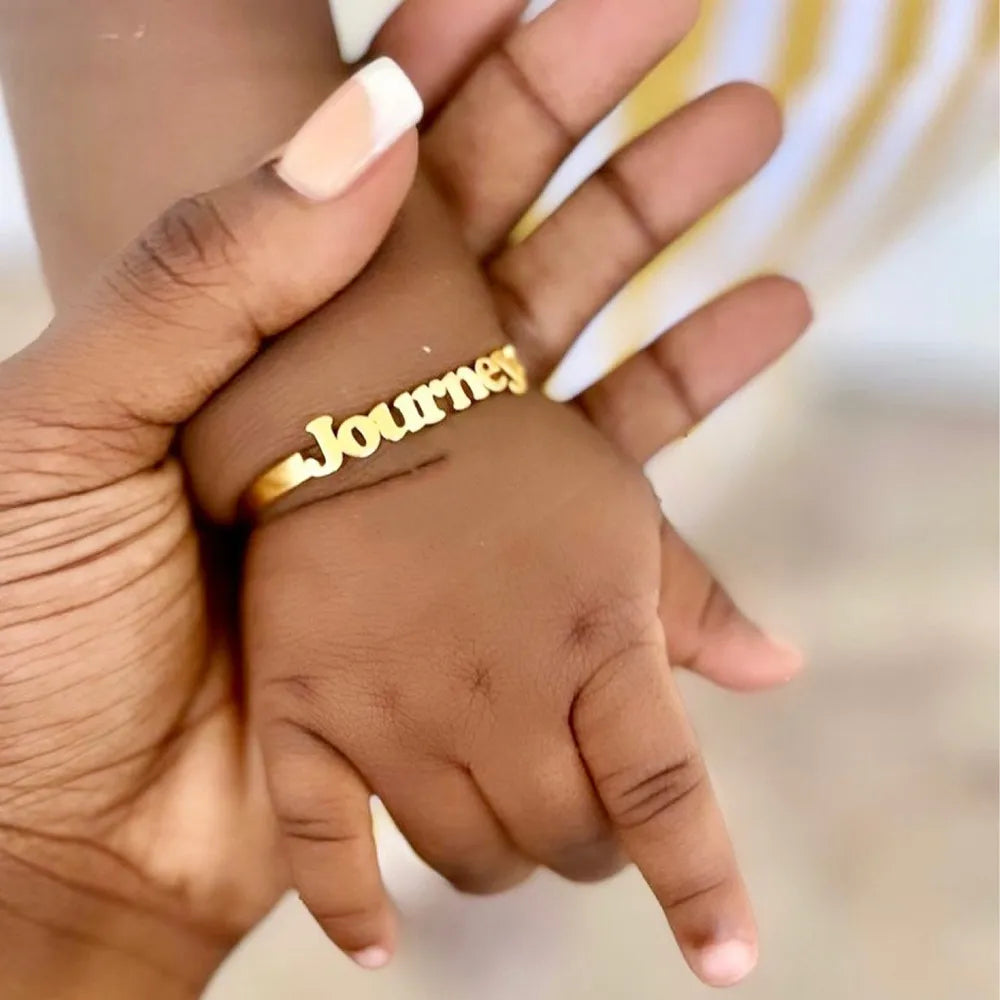 Custom Name Bracelets for Baby Personalized Name Bracelet Gold Color Stainless Steel Bangle Customized Children Birth Jewelry - Don't Know What To Gift