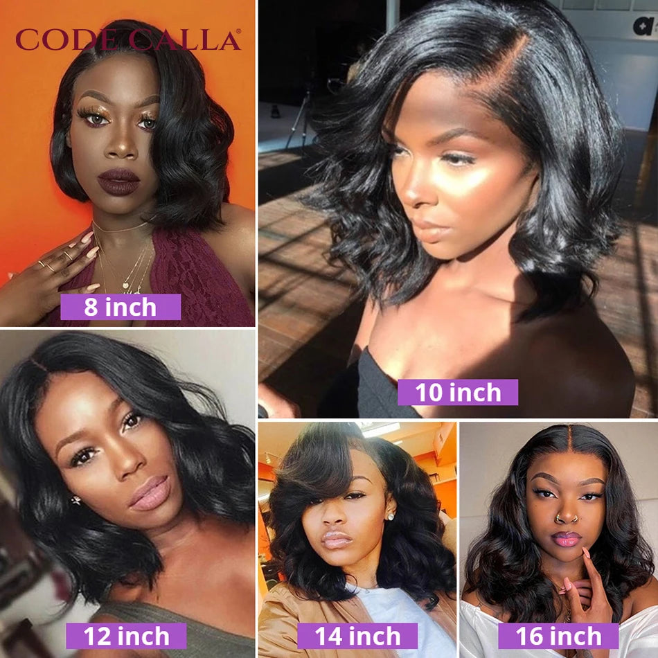 Body Wave Short Bob Wig Transparent 13X4 Lace Front Human Hair Wigs for Women PrePlucked Natural Hair Remy Brazilian Wig On Sale - Don't Know What To Gift