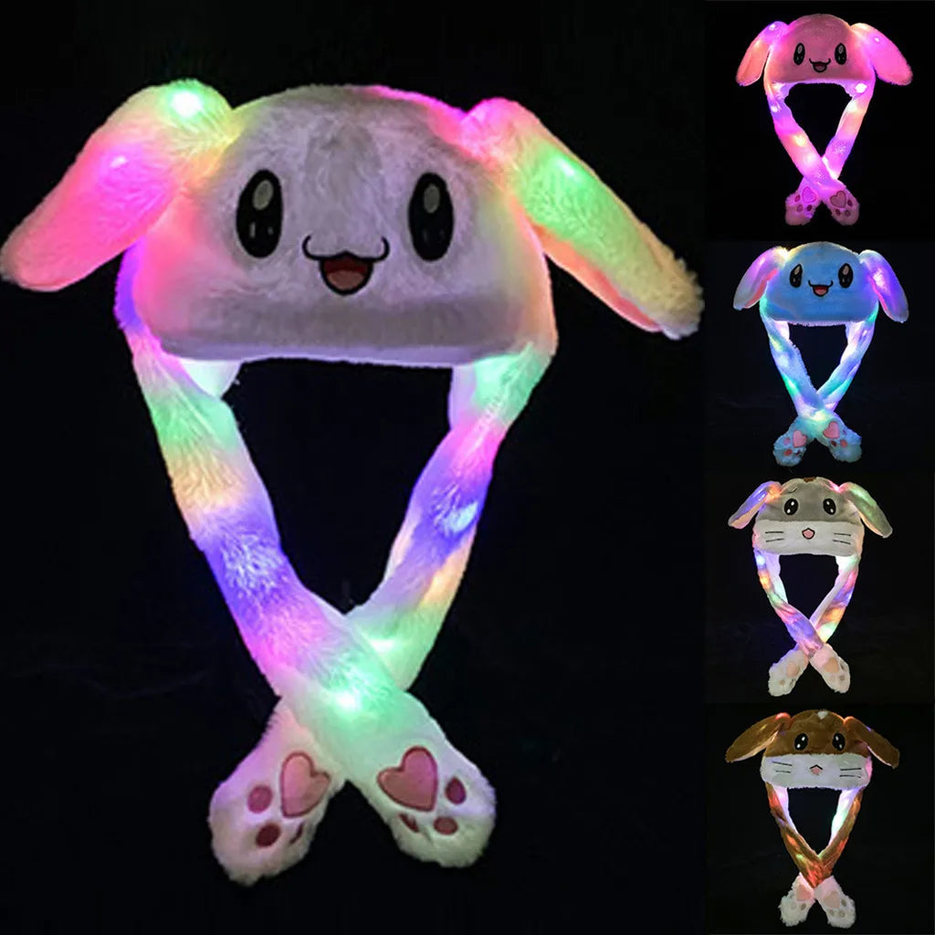 2023 New Led Rabbit Women's Hat Beanie Plush Can Moving Bunny Ears Hat with Shine Earflaps Movable Ears Hat for Women/Child/Girl - Don't Know What To Gift