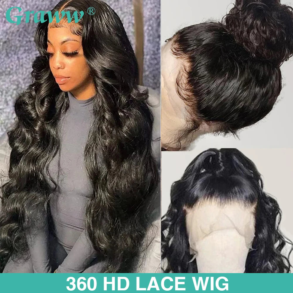 HD Transparent 360 Lace Frontal Wig 13x6 Body Wave Lace Front Human Hair Wigs For Women 32 34 Inch Brazilian 4x4 Closure Wig - Don't Know What To Gift