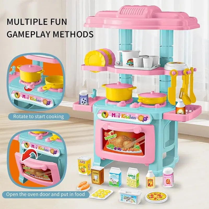 Play House Kitchen Toy Set Simulation Mini Cooking Tableware Play House Toy