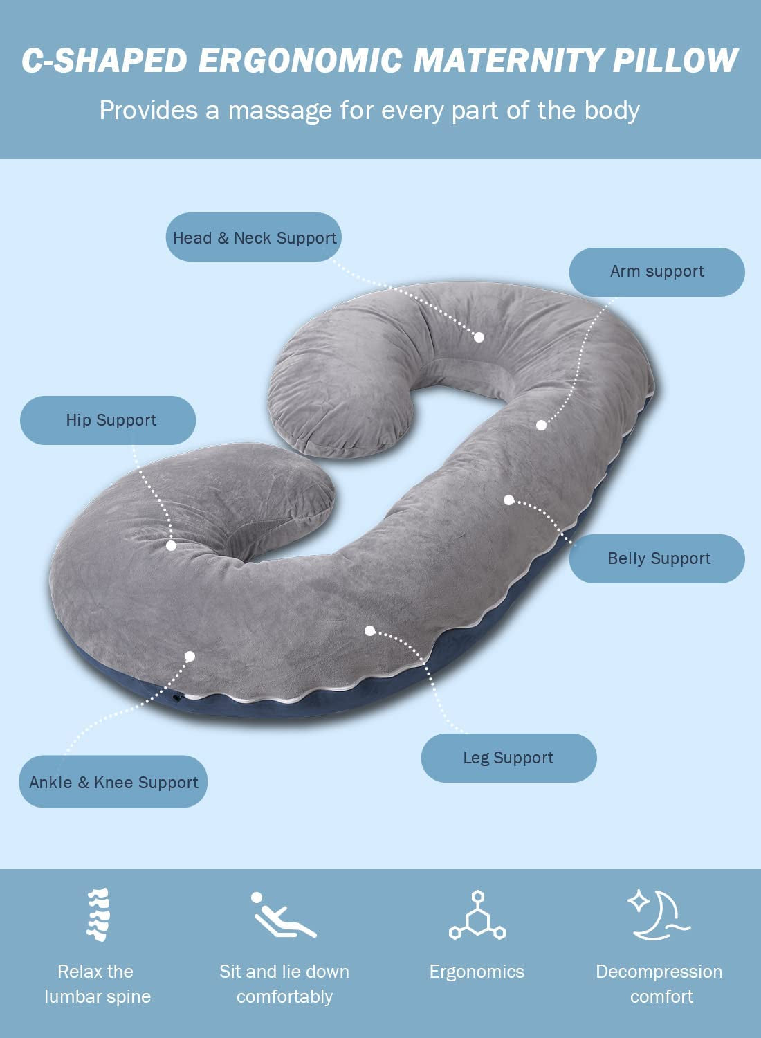 C-Shaped Body Pregnancy Pillow - Don't Know What To Gift