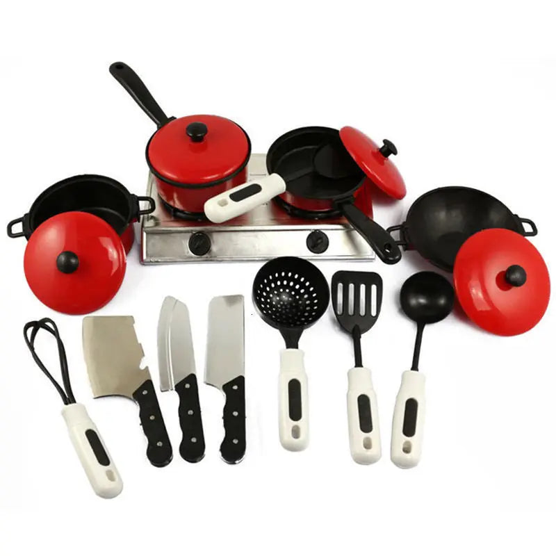 13Pcs/Set Mini Kitchen Cookware Pot Pan Pretend Cook Play Educational Toys For Children Simulation Kitchen Utensils Girls Toys - Don't Know What To Gift