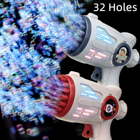 32 Holes Children Bubble Gun Toys LED Light Astronaut Shape Electric Automatic Soap Bubbles Machine for Kids Outdoor Toys Gifts - Don't Know What To Gift