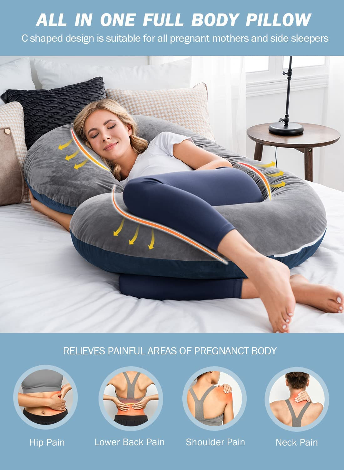 C-Shaped Body Pregnancy Pillow - Don't Know What To Gift