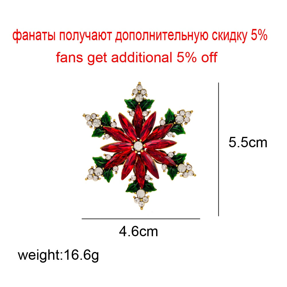 Christmas Crystal Snowflake Pin - Don't Know What To Gift