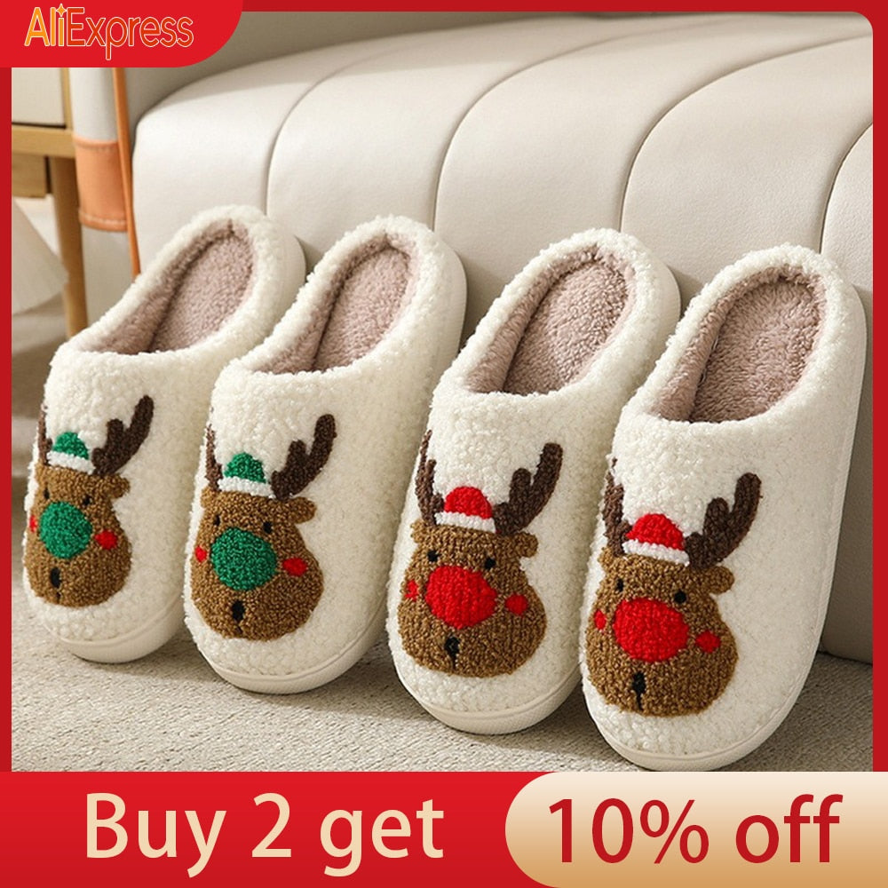 Christmas Couples Cotton Slippers - Don't Know What To Gift