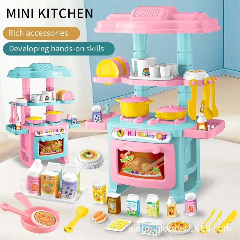 Play House Kitchen Toy Set Simulation Mini Cooking Tableware Play House Toy