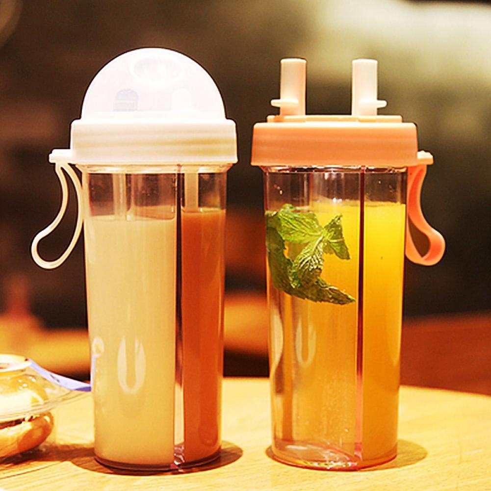 Drinking Cup Double Straw Water Bottle - Don't Know What To Gift