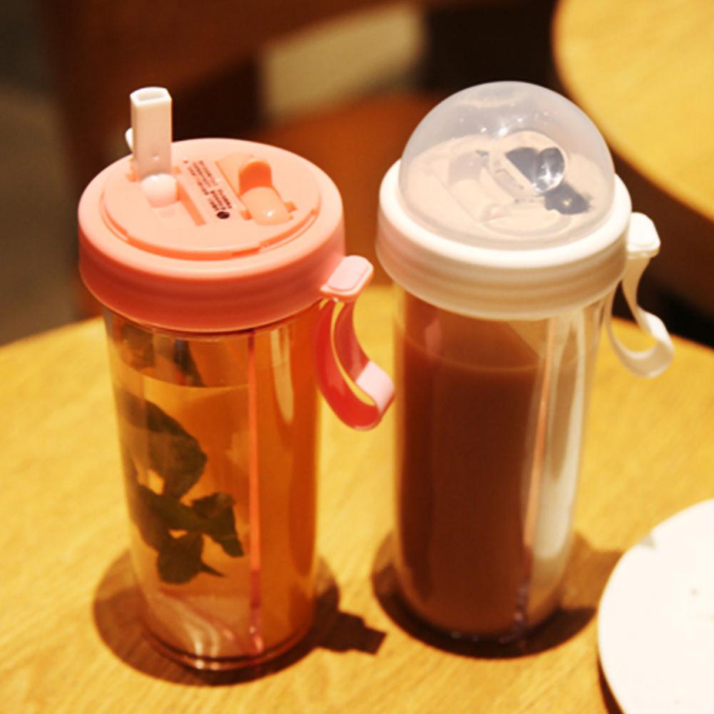 Drinking Cup Double Straw Water Bottle - Don't Know What To Gift