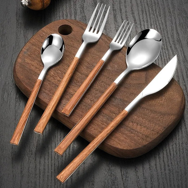 Wooden Handle Cutlery Set