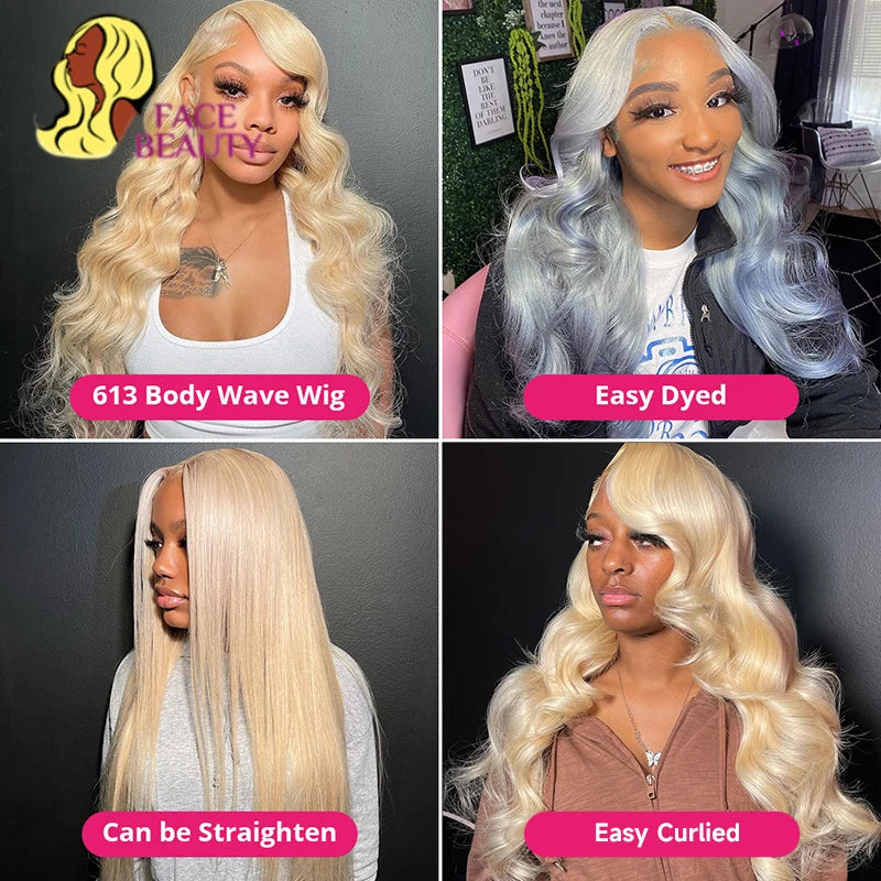 360 Lace Frontal Wig 613 Blonde 13x4 13x6 Body Wave Lace Front Wig Preplucked Brazilian Lace Front Human Hair Wigs 30 32 Inch - Don't Know What To Gift