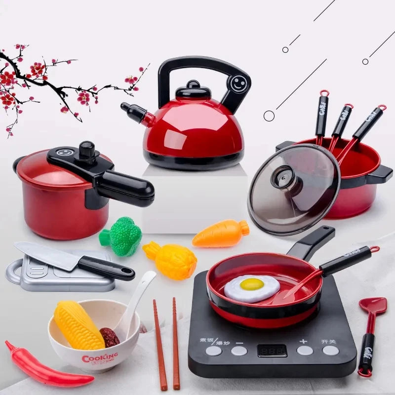 Children Kitchen Toys Simulation Kitchen Toys Set Cookware Fruits Cutting Kitchen Accessories Cooking Toys for Kids Girls Gifts - Don't Know What To Gift