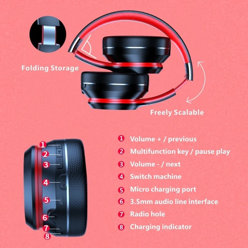 Bluetooth Foldable Over-Ear Gaming Headset - Don't Know What To Gift