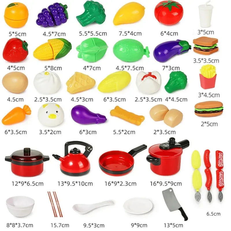 Children Kitchen Toys Simulation Kitchen Toys Set Cookware Fruits Cutting Kitchen Accessories Cooking Toys for Kids Girls Gifts - Don't Know What To Gift